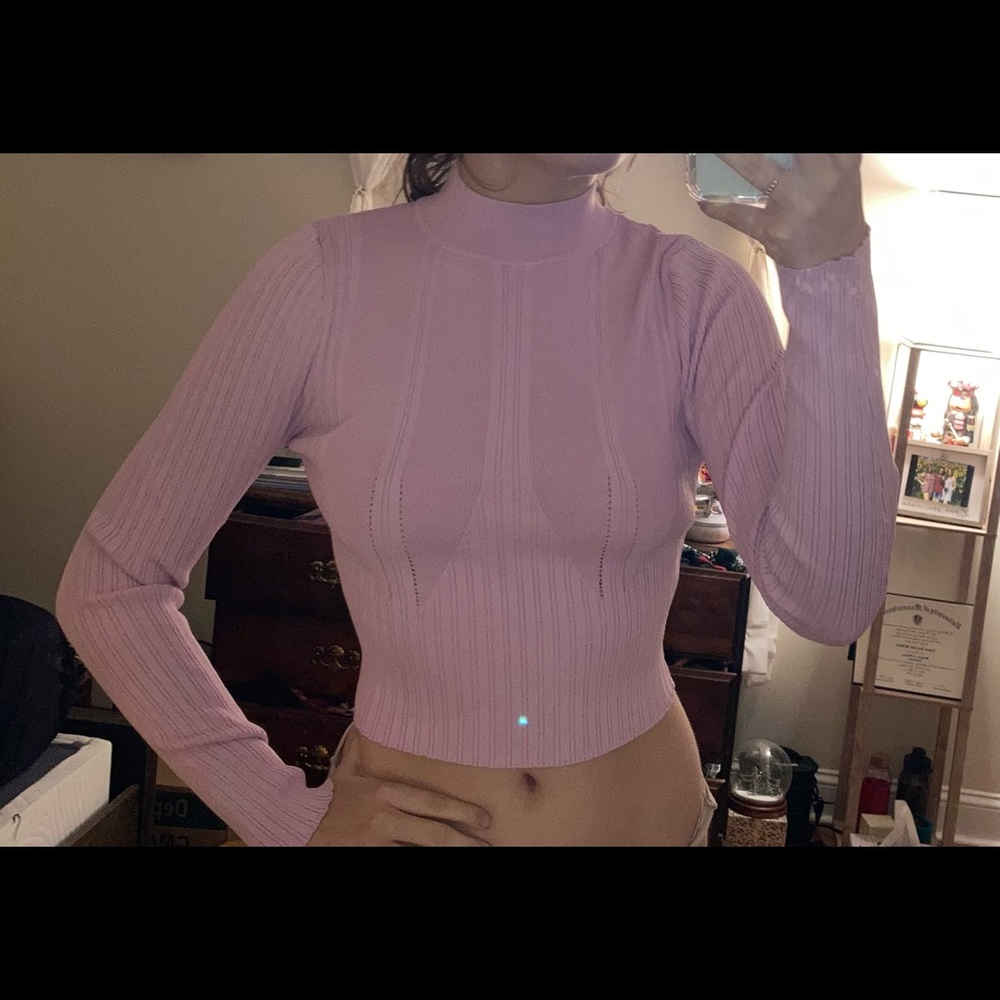 Long sleeve pink crop top from Forever 21